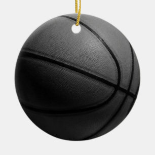 Zwart-wit Basketball Keramisch Ornament