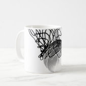 Zwart-wit Basketball Koffiemok (Voorkant links)