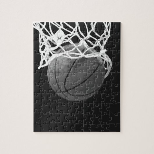Zwart-wit Basketball Legpuzzel (Verticaal)