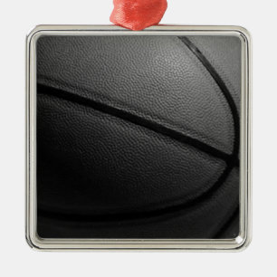 Zwart-wit Basketball Metalen Ornament