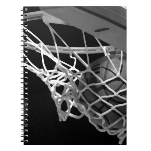 Zwart-wit Basketball Notitieboek (Voorkant)
