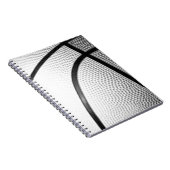 Zwart-wit Basketball Notitieboek (Rechterzijde)