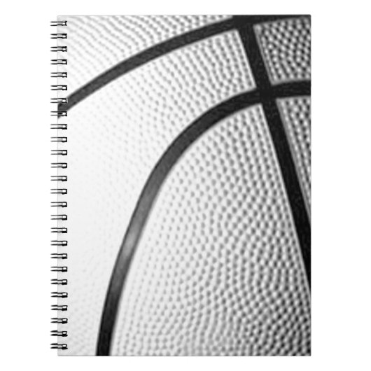 Zwart-wit Basketball Notitieboek (Voorkant)