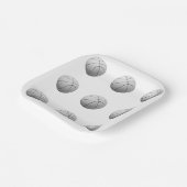 Zwart-wit Basketball Papieren Bordje (Gebogen)