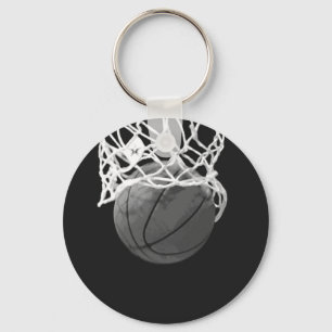 Zwart-wit Basketball Sleutelhanger