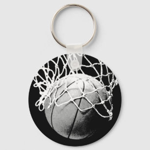 Zwart-wit Basketball Sleutelhanger