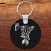 Zwart-wit Basketball Sleutelhanger (Voorkant)