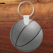 Zwart-wit Basketball Sleutelhanger (Voorkant)