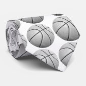 Zwart-wit Basketball Stropdas (Opgerold)