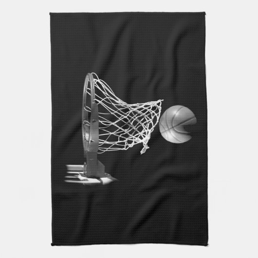 Zwart-wit Basketball Theedoek (Verticaal)