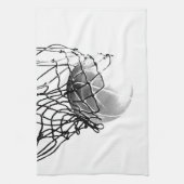 Zwart-wit Basketball Theedoek (Verticaal)