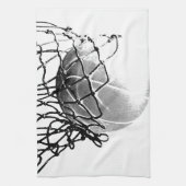 Zwart-wit Basketball Theedoek (Verticaal)