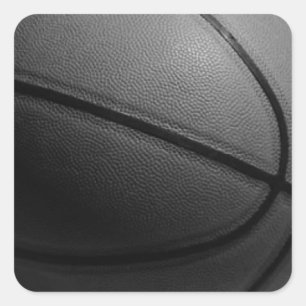 Zwart-wit Basketball Vierkante Sticker