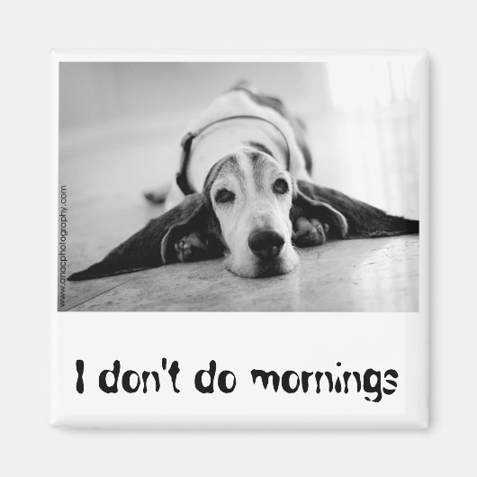 Zwart-wit Basset Hound Magnet Magneet (Voorkant)