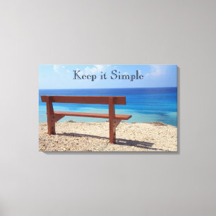 Zwart-wit Beach Bench Canvas Print