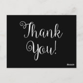Zwart-wit bedankkaarten briefkaart (Achterkant)