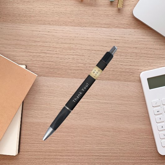 Zwart wit bedrijf logo Bedankt Pen