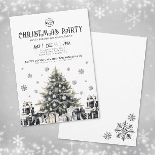 Zwart Wit Bedrijfs Kerstfeest Partij Kaart