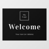 Zwart wit bedrijfslogo welkom raamsticker (Vel)