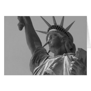 Zwart-wit beeld van de Liberty New York City