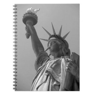 Zwart-wit beeld van de Liberty New York City Notitieboek