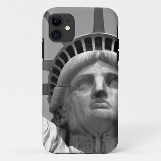 Zwart-wit beeld van de Vrijheid New York Case-Mate iPhone Case (Achterkant)