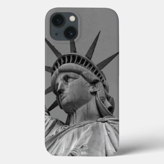 Zwart-wit beeld van de Vrijheid New York Case-Mate iPhone Case (Achterkant)