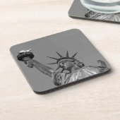 Zwart-wit beeld van de Vrijheid New York Drankjes Onderzetter (Linkerzijde)
