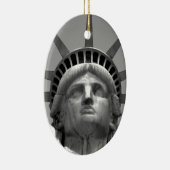 Zwart-wit beeld van de Vrijheid New York Keramisch Ornament (Rechts)