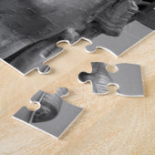 Zwart-wit beeld van de Vrijheid New York Legpuzzel (Zijkant)