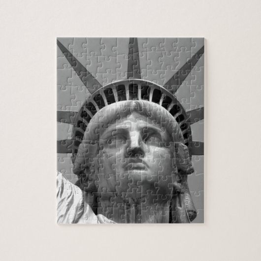 Zwart-wit beeld van de Vrijheid New York Legpuzzel (Verticaal)