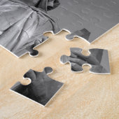 Zwart-wit beeld van de Vrijheid New York Legpuzzel (Zijkant)