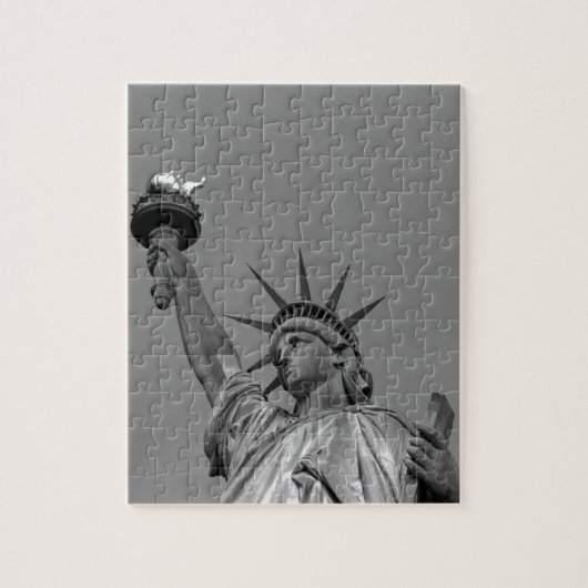 Zwart-wit beeld van de Vrijheid New York Legpuzzel (Verticaal)