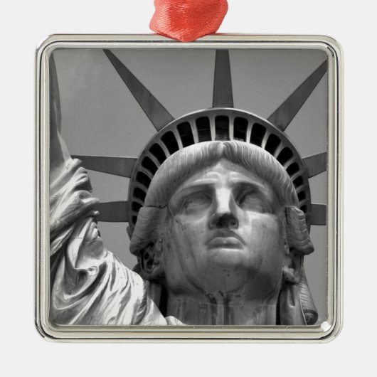 Zwart-wit beeld van de Vrijheid New York Metalen Ornament (Voorkant)