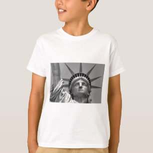 Zwart-wit beeld van de Vrijheid New York T-shirt