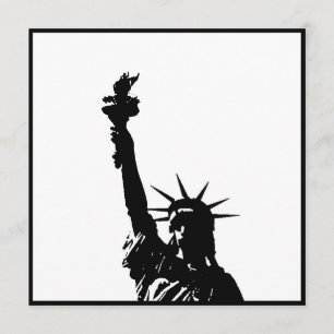 Zwart-wit beeld van de vrijheid Silhouette nodigt  Kaart