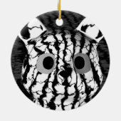 Zwart wit Beer Keramisch Ornament (Achterkant)
