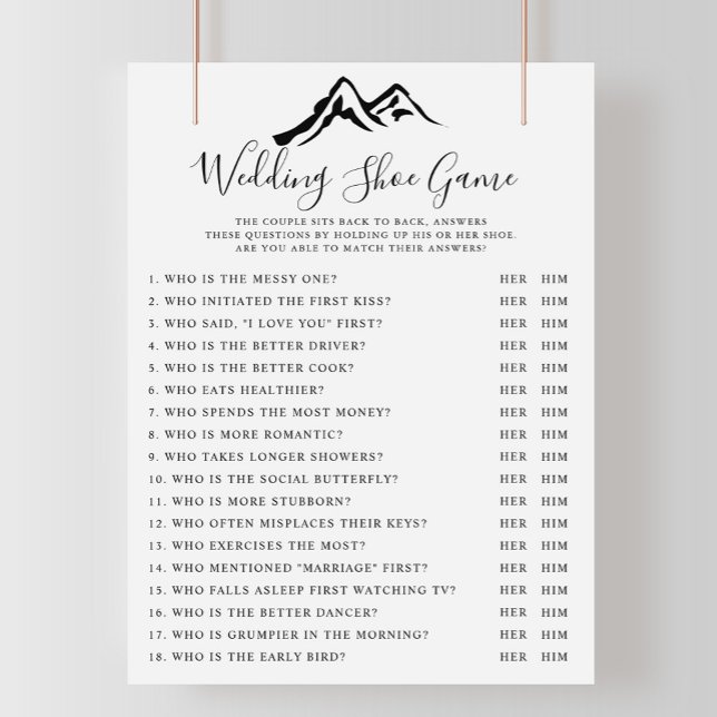 Zwart wit berg bruiloft schoen spel (Creator heeft geüpload)