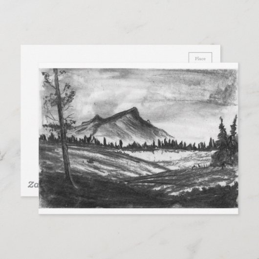 Zwart-wit berglandschap! briefkaart (Voorkant / Achterkant)