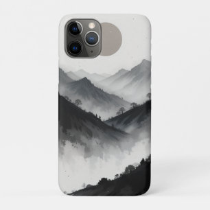 Zwart-wit berglandschap iPhone 11 pro hoesje