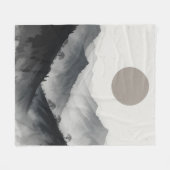 Zwart-wit berglandschap fleece deken (Voorkant (Horizontaal))