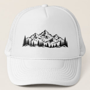Zwart-Wit Bergwildernis Trucker Pet