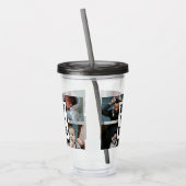 Zwart wit Beste pap ooit Aangepast Foto Afbeelding Acryl Drinkbeker (Links)