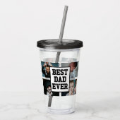 Zwart wit Beste pap ooit Aangepast Foto Afbeelding Acryl Drinkbeker (Achterkant)
