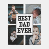 Zwart wit Beste pap ooit Aangepast Foto Afbeelding Fleece Deken (Voorkant)