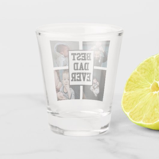 Zwart wit Beste pap ooit Aangepast Foto Afbeelding Shot Glas (Achterkant)