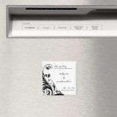 Zwart-wit Bewaar de datum bruiloft magneet (Insitu (Vaatwasser))