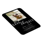 Zwart & Wit Bewaar de datum Foto Bruiloft Magneet (Rechterzijde)