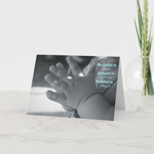 Zwart-wit bidden Baby handen Kaart