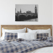 Zwart-wit Big Ben Tower Palace of Westminster Canvas Afdruk (Insitu (Slaapkamer))